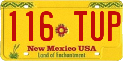 NM license plate 116TUP