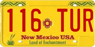 NM license plate 116TUR