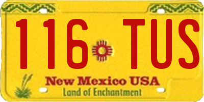 NM license plate 116TUS