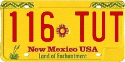 NM license plate 116TUT