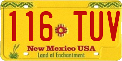 NM license plate 116TUV