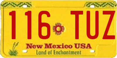 NM license plate 116TUZ