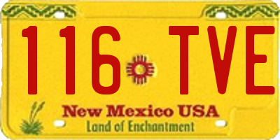 NM license plate 116TVE