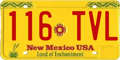 NM license plate 116TVL