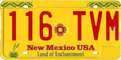 NM license plate 116TVM