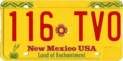 NM license plate 116TVO