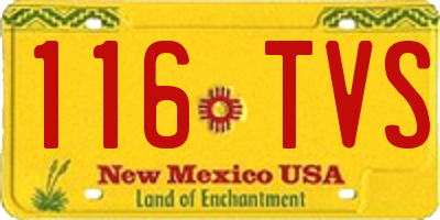 NM license plate 116TVS