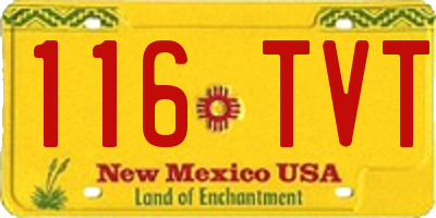 NM license plate 116TVT