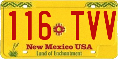 NM license plate 116TVV