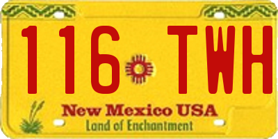 NM license plate 116TWH