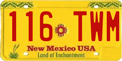 NM license plate 116TWM