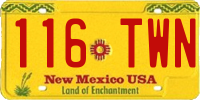 NM license plate 116TWN