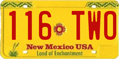 NM license plate 116TWO