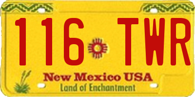 NM license plate 116TWR