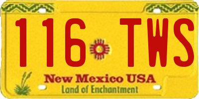 NM license plate 116TWS
