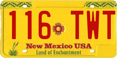NM license plate 116TWT