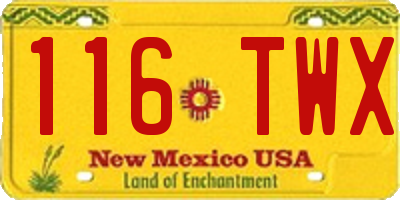 NM license plate 116TWX