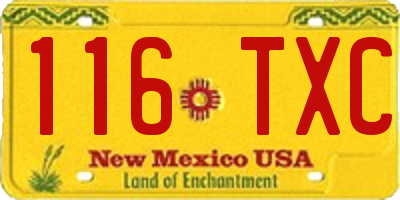 NM license plate 116TXC