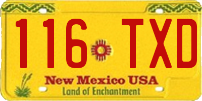 NM license plate 116TXD
