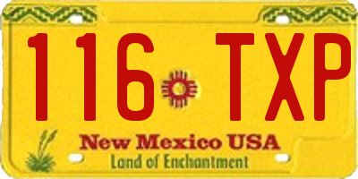 NM license plate 116TXP