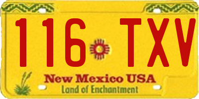 NM license plate 116TXV
