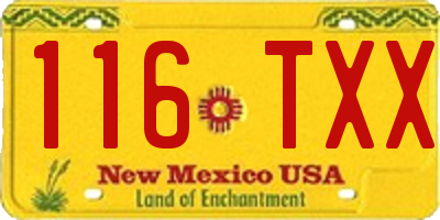 NM license plate 116TXX