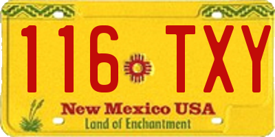 NM license plate 116TXY