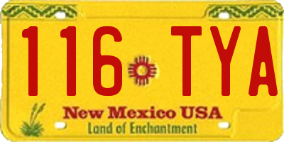 NM license plate 116TYA