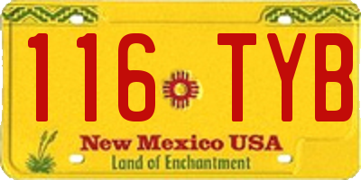 NM license plate 116TYB