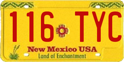 NM license plate 116TYC