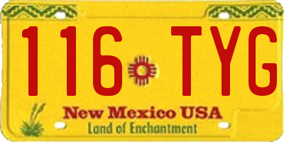 NM license plate 116TYG
