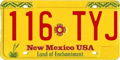 NM license plate 116TYJ
