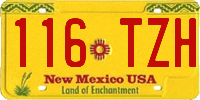 NM license plate 116TZH