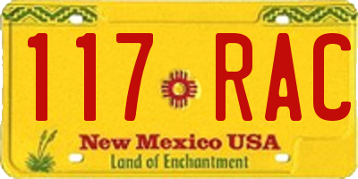 NM license plate 117RAC