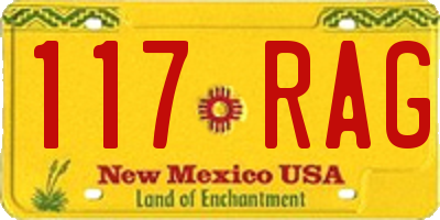 NM license plate 117RAG