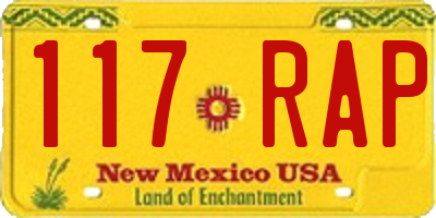 NM license plate 117RAP