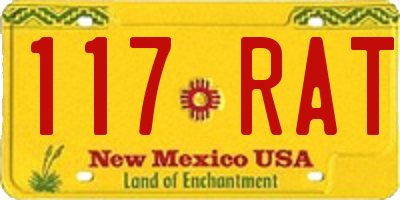 NM license plate 117RAT