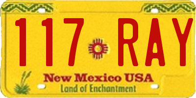 NM license plate 117RAY