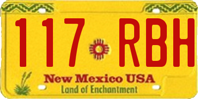NM license plate 117RBH