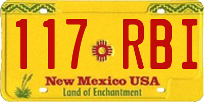 NM license plate 117RBI