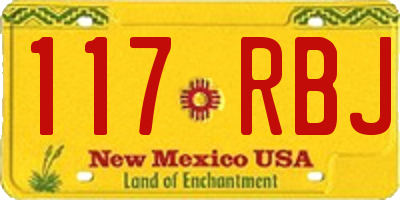 NM license plate 117RBJ