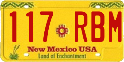 NM license plate 117RBM