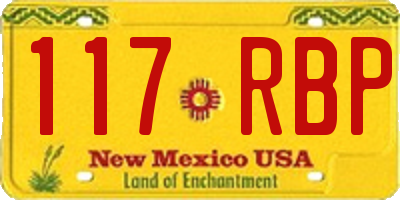 NM license plate 117RBP
