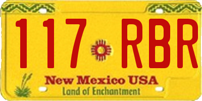 NM license plate 117RBR