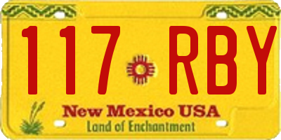 NM license plate 117RBY