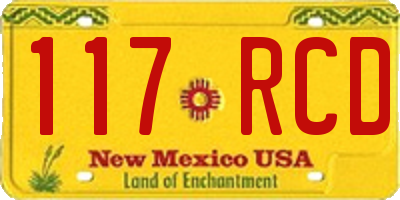 NM license plate 117RCD