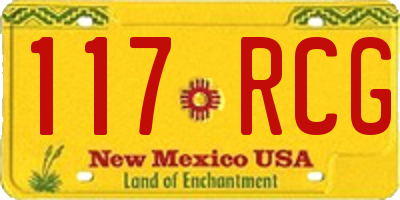 NM license plate 117RCG