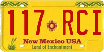 NM license plate 117RCI