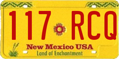 NM license plate 117RCQ