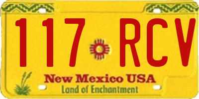 NM license plate 117RCV